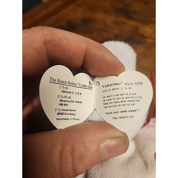 Ty Valentino Rare Beanie Baby w/2 errors - brown nose and tush tag year error. - Picture 6 of 6
